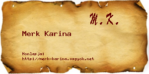 Merk Karina névjegykártya